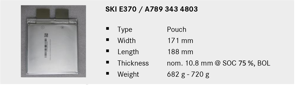  SK Innovation E370 37ah lithium nmc battery cell